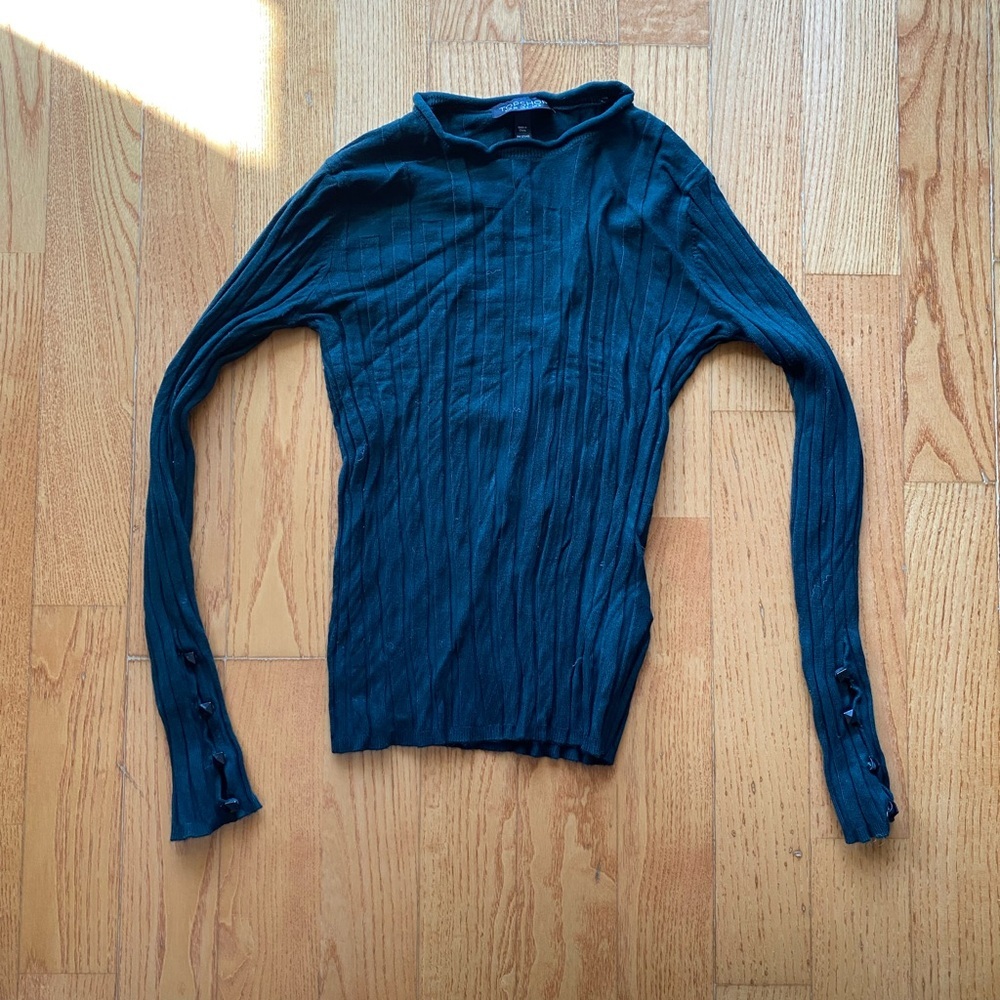Topshop Top In Dark Green